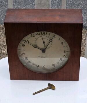Chelsea Clock Co U.S.Navy 24-Hour Mechanical Ship’s Clock With Key Military Time